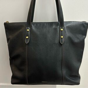 Fossil Jenna Tote Bag Black Leather